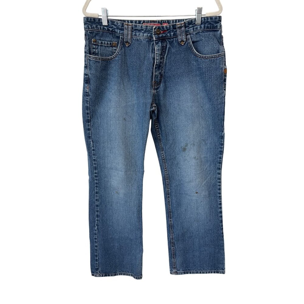Plugg Jeans Size 34x32 Denim Mid Rise Cotton Classic Fit Medium Wash Denim Retro